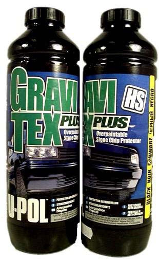Gravitex Plus HS Stone Chip Protector Kit with 2 Cans of Black & Schutz Gun