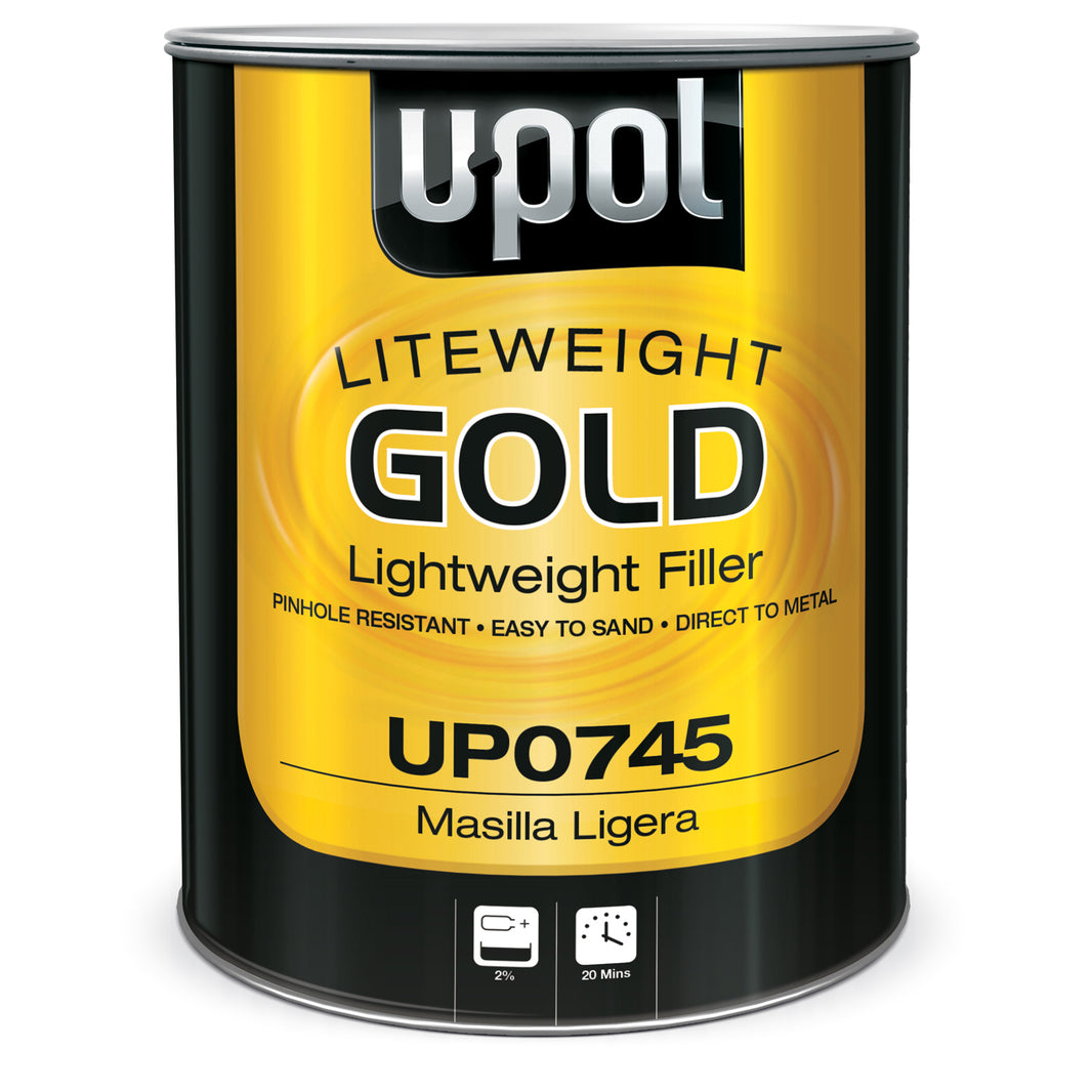 Flyweight Gold Premium Lightweight Body Filler with Hardener, Beige, 3 Liters