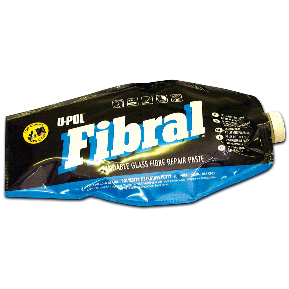 Fibral Sandable Glass Fiber Repair Paste, Yellow, 600ml Filler Bag
