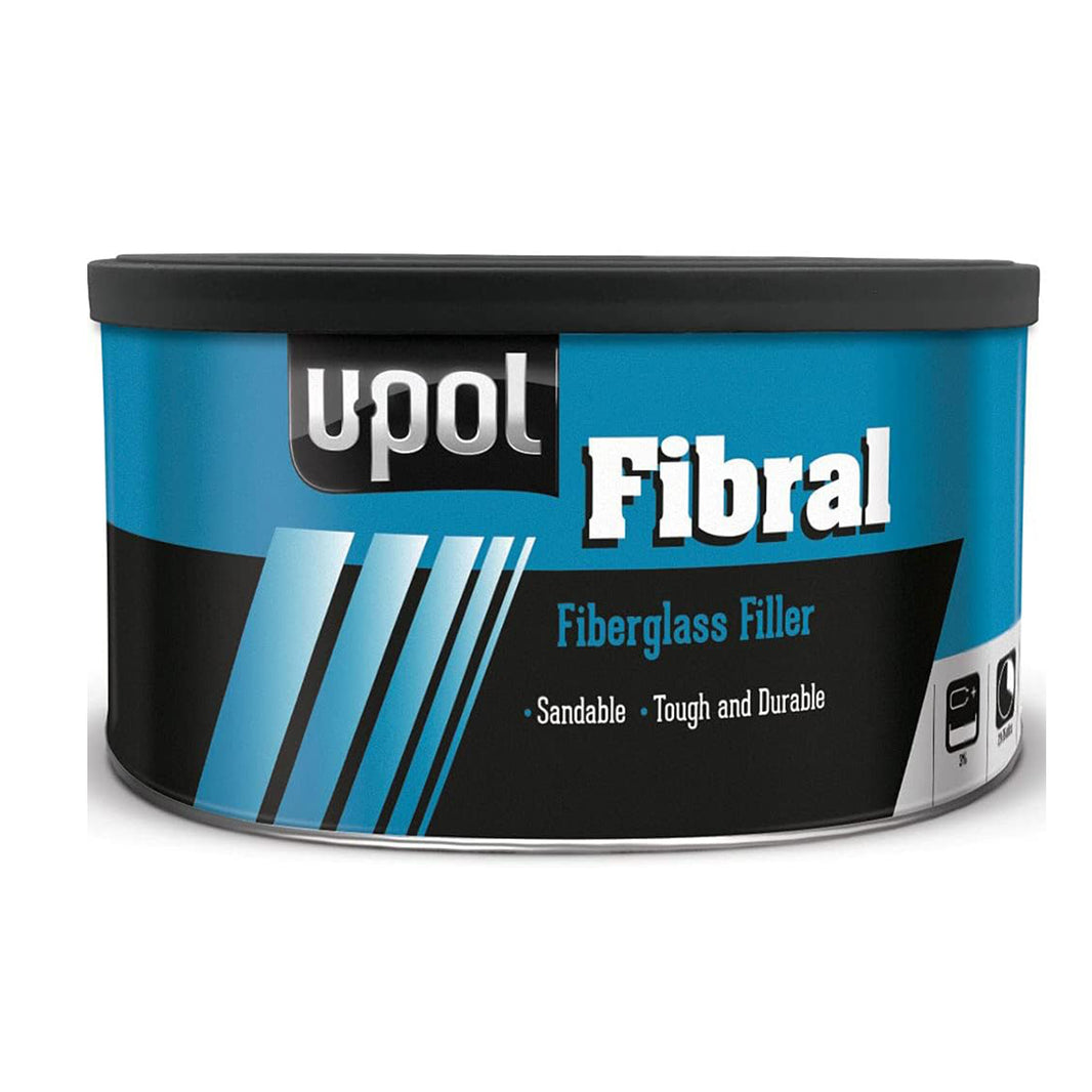 Fibral Lite Lightweight Sandable Glass Fiber Repair Paste, Pale Yellow, 1 Quart