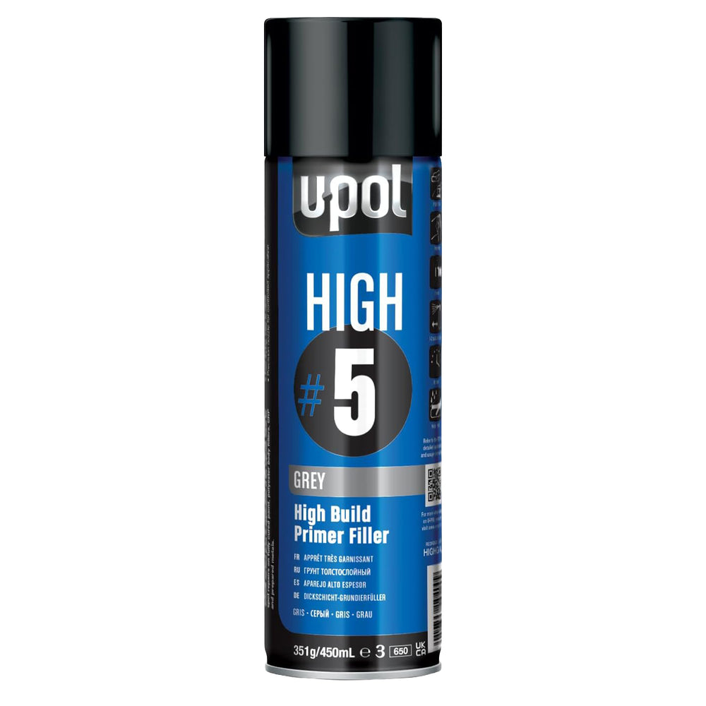 High#5 Super High Build Primer, Low VOC, Gray, Aerosol