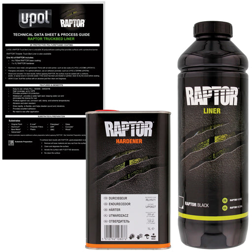 Black - U-POL Urethane Spray-On Truck Bed Liner & Texture Coating, 1 Liter