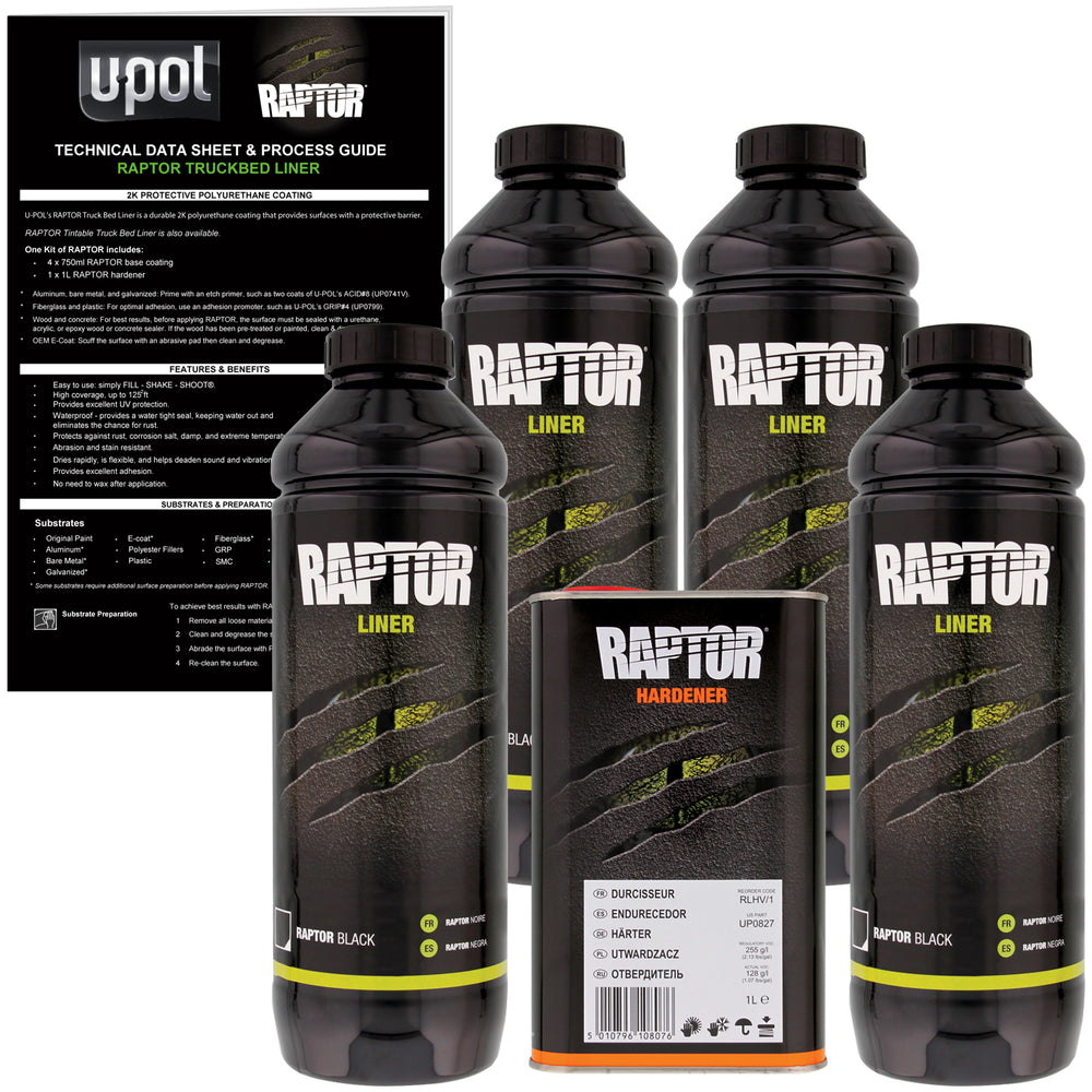 Black - U-POL Urethane Spray-On Truck Bed Liner & Texture Coating, 4 Liters