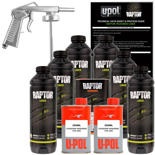 Tintable - U-POL Urethane Spray-On Truck Bed Liner Kit with included Spray Gun, 6 Liters