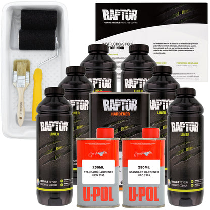 Tintable - U-POL Urethane Roll-On Truck Bed Liner Kit with included Roller, Tray & Brush, 6 Quarts