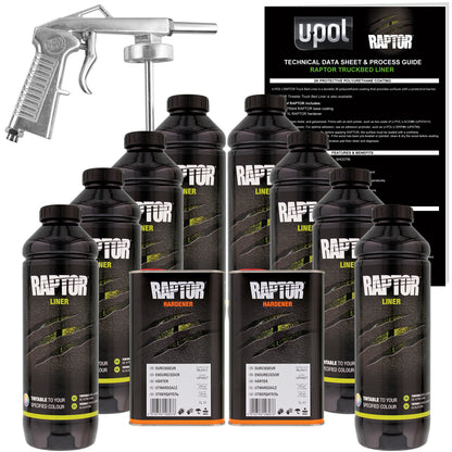Tintable - U-POL Urethane Spray-On Truck Bed Liner Kit with included Spray Gun, 8 Quarts