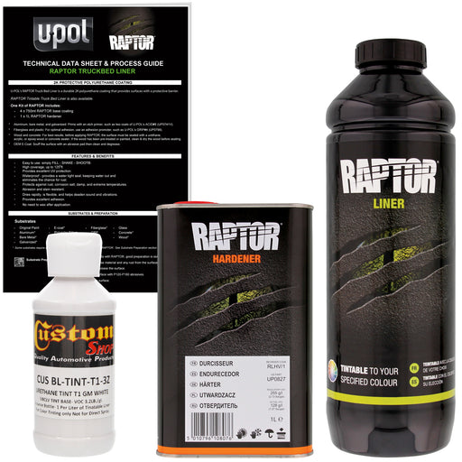 GM White - U-POL Urethane Spray-On Truck Bed Liner & Texture Coating, 1 Liter
