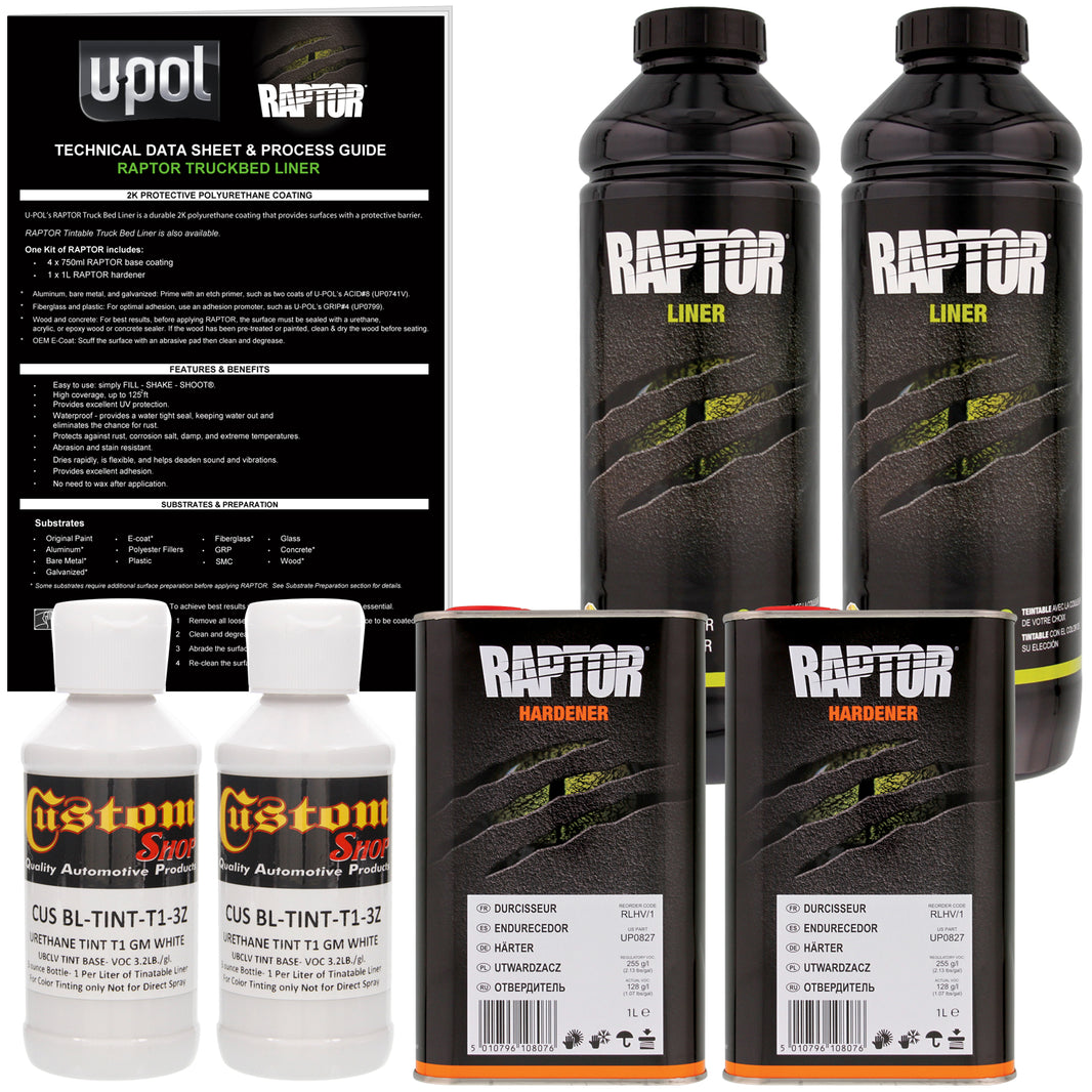 GM White - U-POL Urethane Spray-On Truck Bed Liner & Texture Coating, 2 Quarts