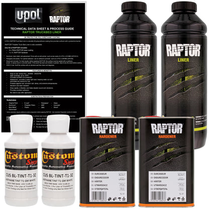 GM White - U-POL Urethane Spray-On Truck Bed Liner & Texture Coating, 2 Quarts