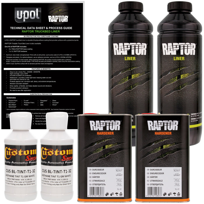 GM White - U-POL Urethane Spray-On Truck Bed Liner & Texture Coating, 2 Liters