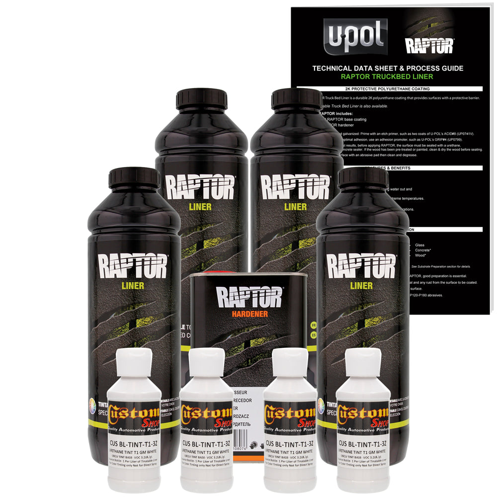 GM White - U-POL Urethane Spray-On Truck Bed Liner & Texture Coating, 4 Quarts