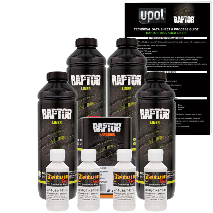 GM White - U-POL Urethane Spray-On Truck Bed Liner & Texture Coating, 4 Quarts
