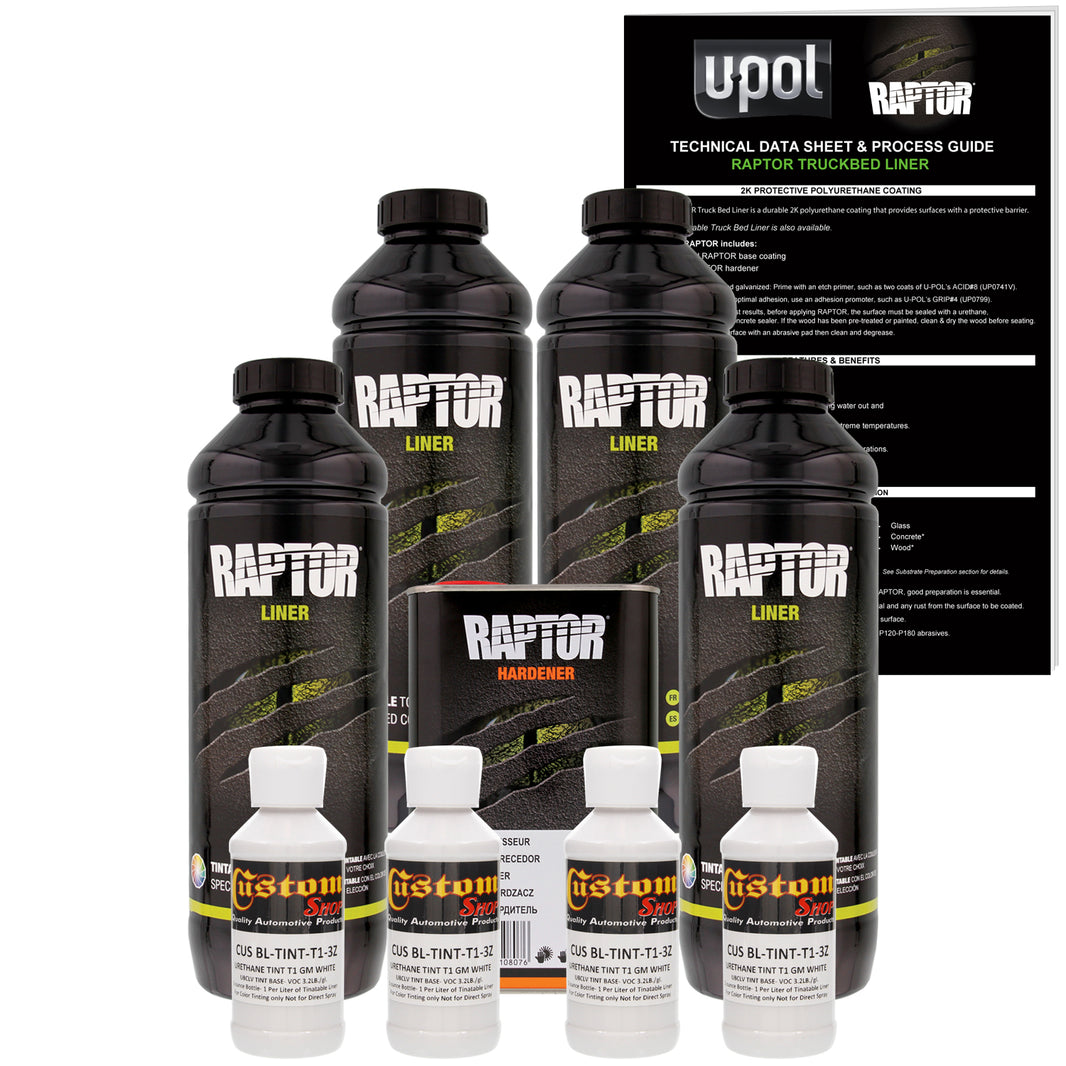 GM White - U-POL Urethane Spray-On Truck Bed Liner & Texture Coating, 4 Quarts