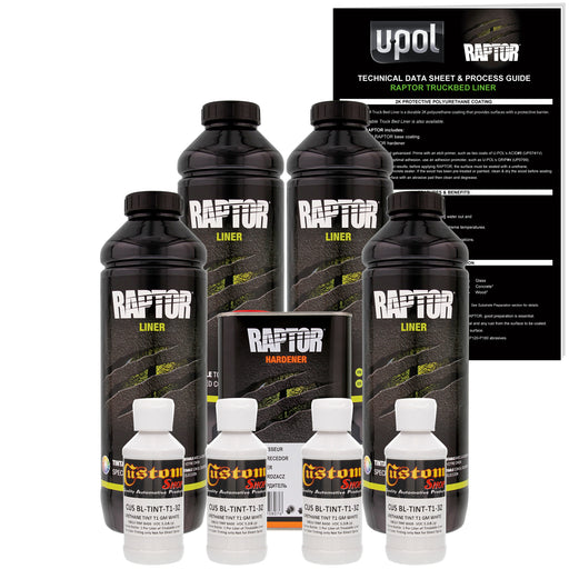 GM White - U-POL Urethane Spray-On Truck Bed Liner & Texture Coating, 4 Quarts