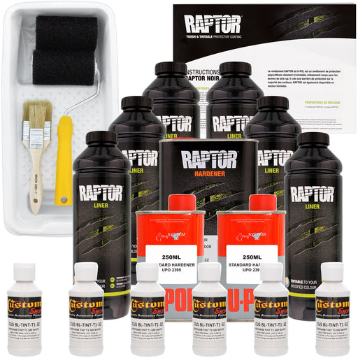 GM White - U-POL Urethane Roll-On Truck Bed Liner Kit with included Roller, Tray & Brush, 6 Quarts