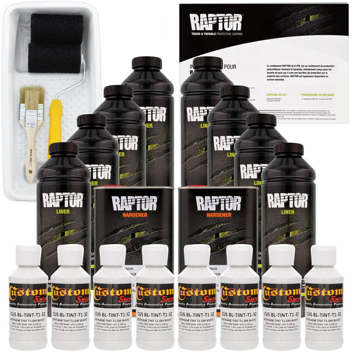 GM White - U-POL Urethane Roll-On Truck Bed Liner Kit with included Roller, Tray & Brush, 8 Quarts