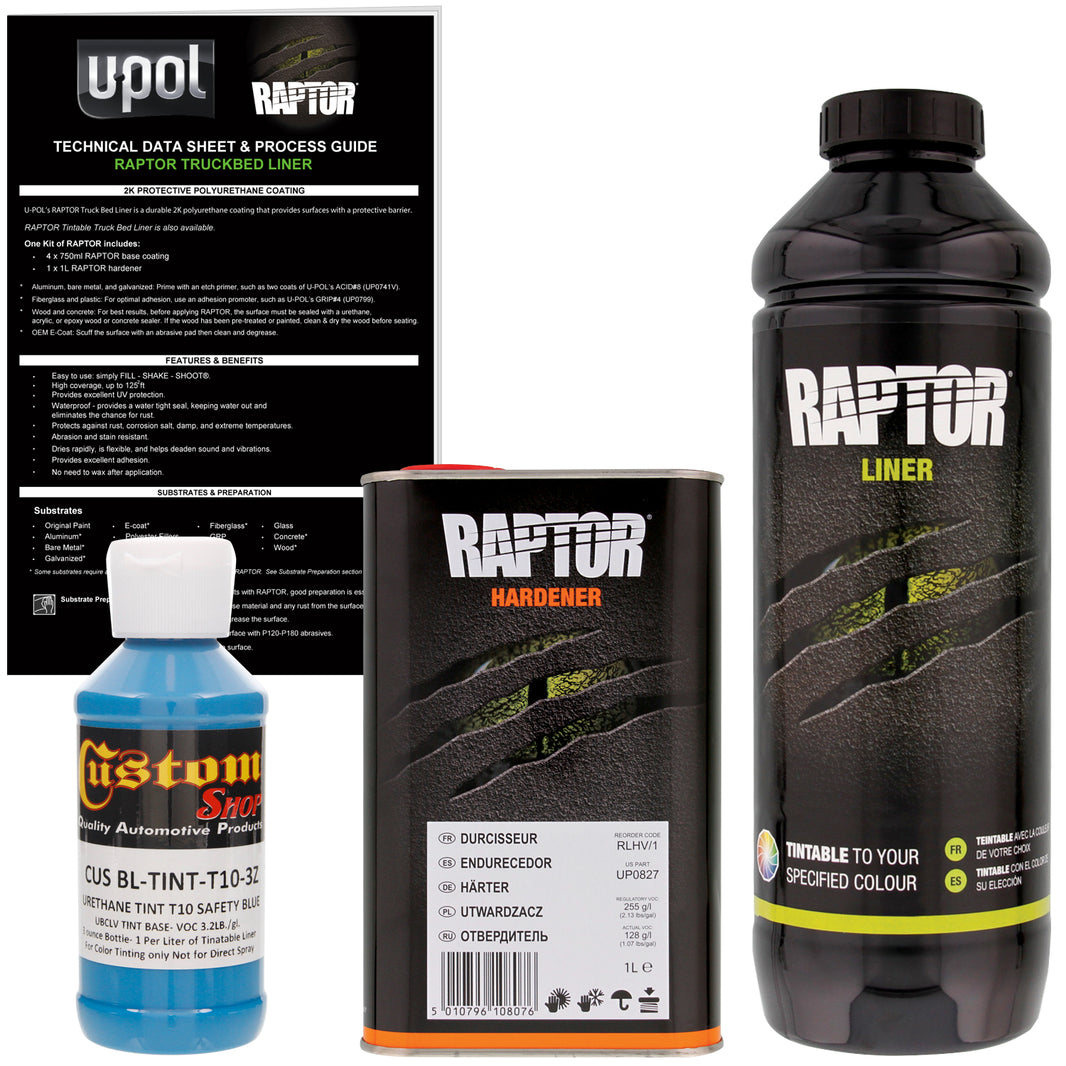 Safety Blue - U-POL Urethane Spray-On Truck Bed Liner & Texture Coating, 1 Liter