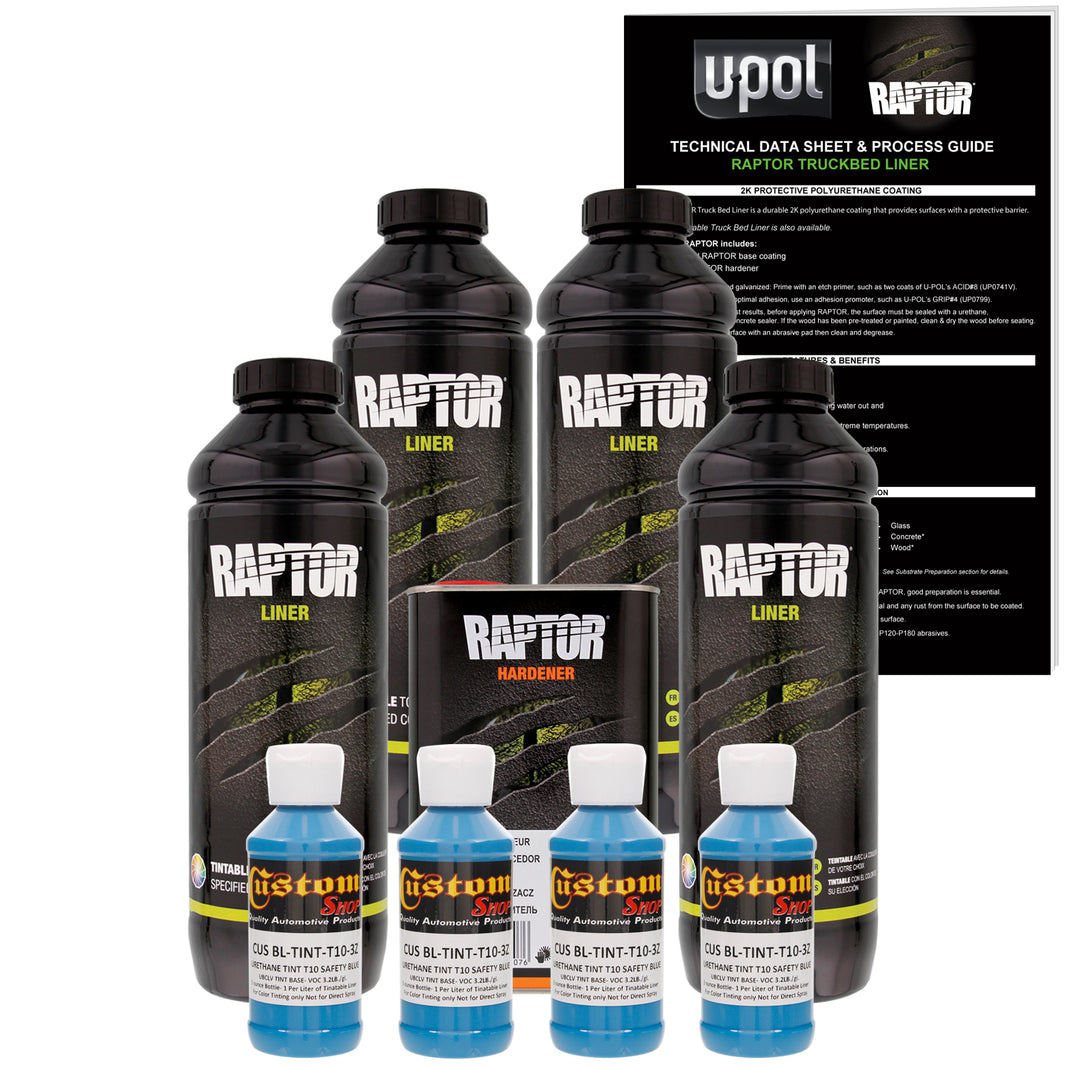 Safety Blue - U-POL Urethane Spray-On Truck Bed Liner & Texture Coating, 4 Quarts
