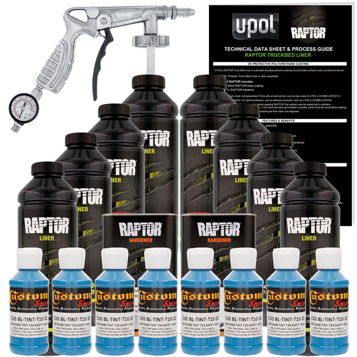 Safety Blue - U-POL Urethane Spray-On Truck Bed Liner Kit with included Spray Gun, 8 Quarts