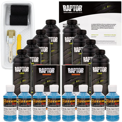Safety Blue - U-POL Urethane Roll-On Truck Bed Liner Kit with included Roller, Tray & Brush, 8 Quarts