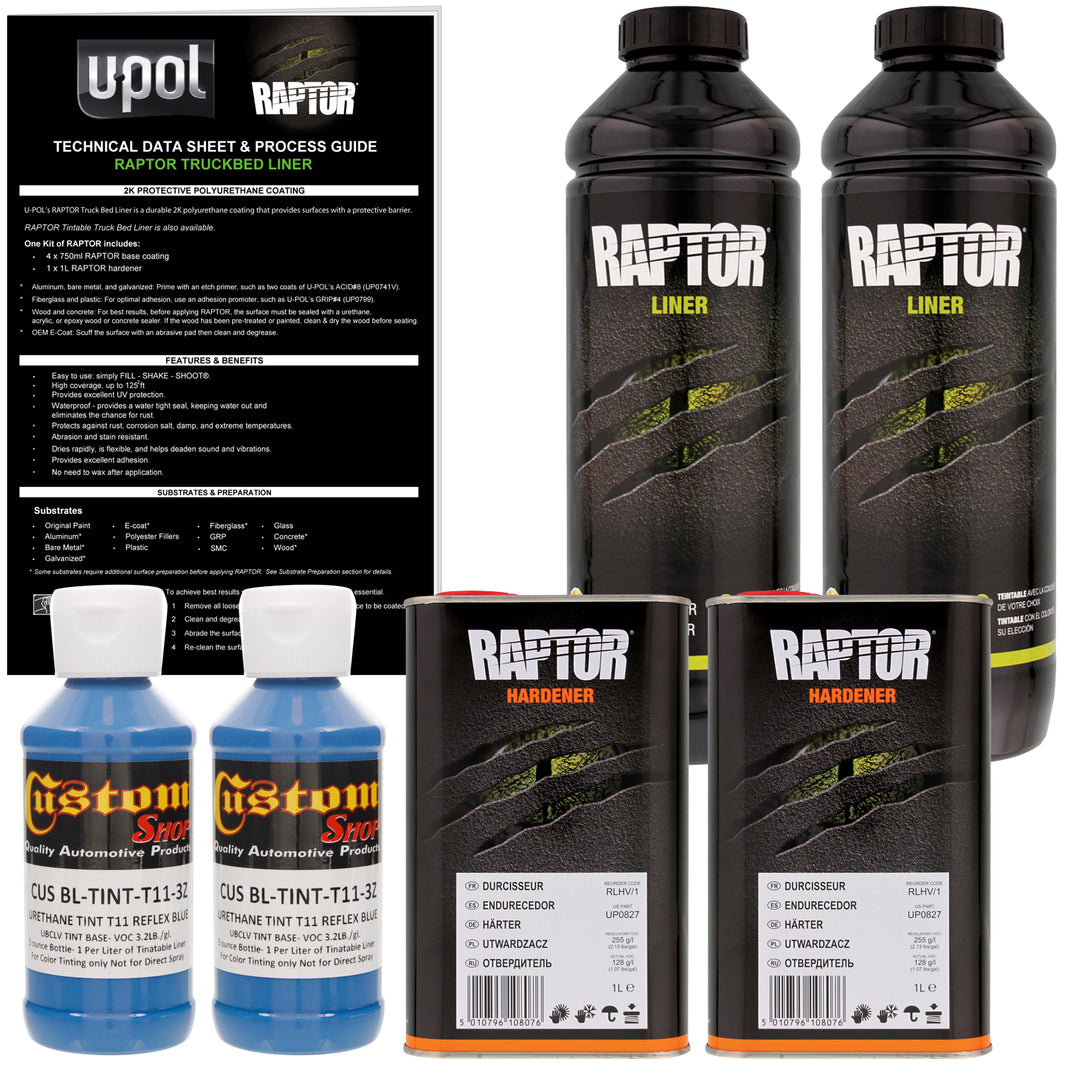 Reflex Blue - U-POL Urethane Spray-On Truck Bed Liner & Texture Coating, 2 Quarts