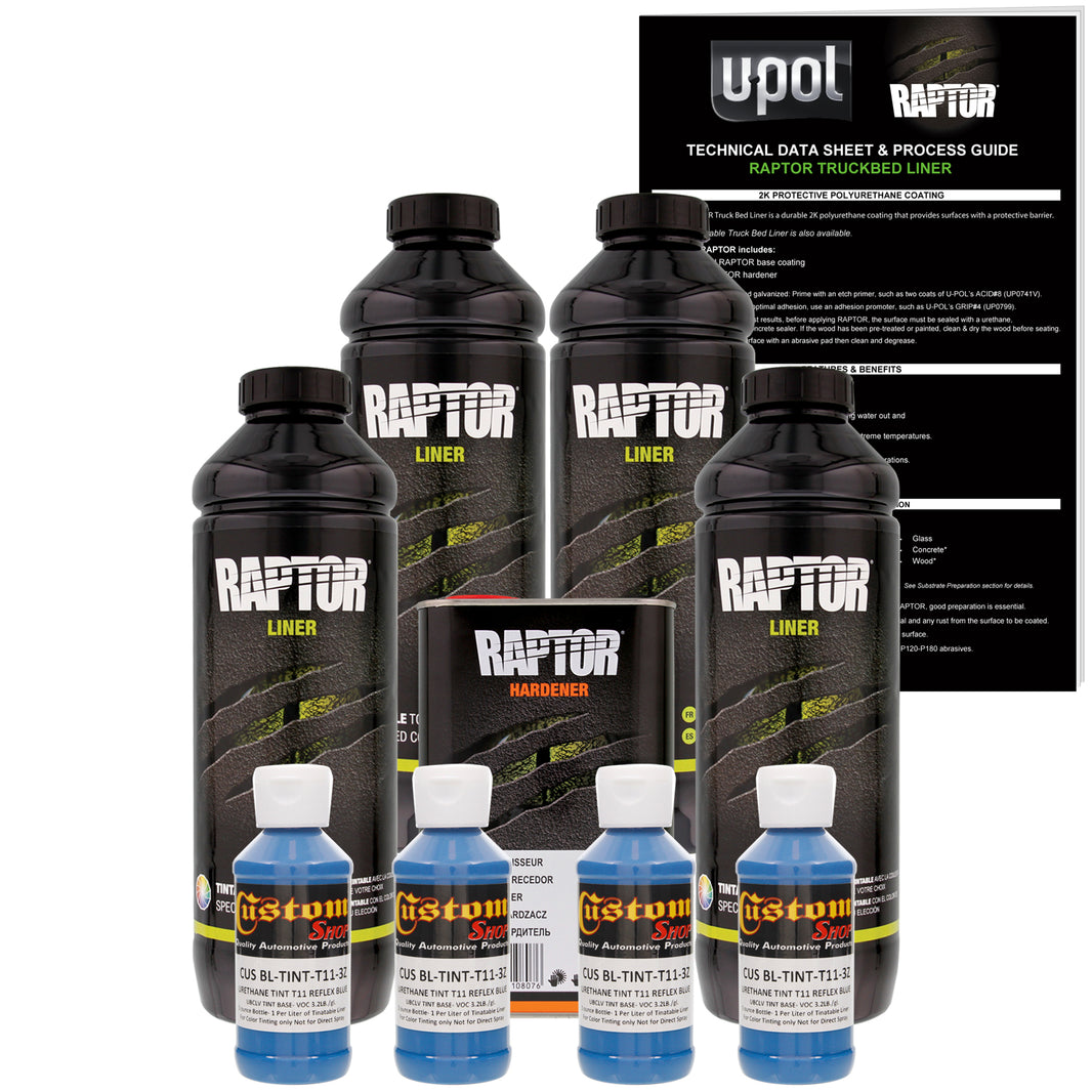 Reflex Blue - U-POL Urethane Spray-On Truck Bed Liner & Texture Coating, 4 Quarts