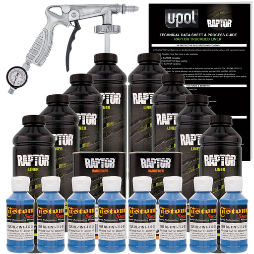Reflex Blue - U-POL Urethane Spray-On Truck Bed Liner Kit with included Spray Gun, 8 Liters