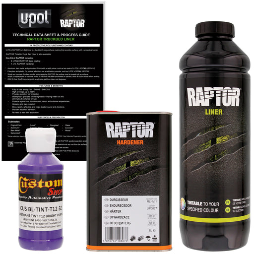 Bright Purple - U-POL Urethane Spray-On Truck Bed Liner & Texture Coating, 1 Liter