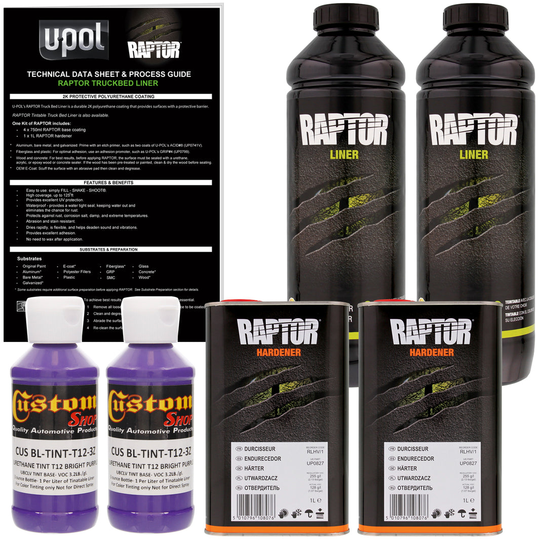 Bright Purple - U-POL Urethane Spray-On Truck Bed Liner & Texture Coating, 2 Quarts