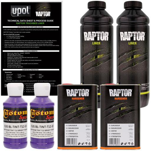 Bright Purple - U-POL Urethane Spray-On Truck Bed Liner & Texture Coating, 2 Quarts