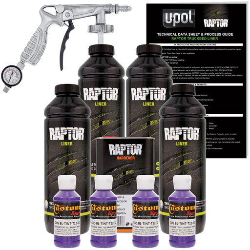 Bright Purple - U-POL Urethane Spray-On Truck Bed Liner Kit with included Spray Gun, 4 Liters