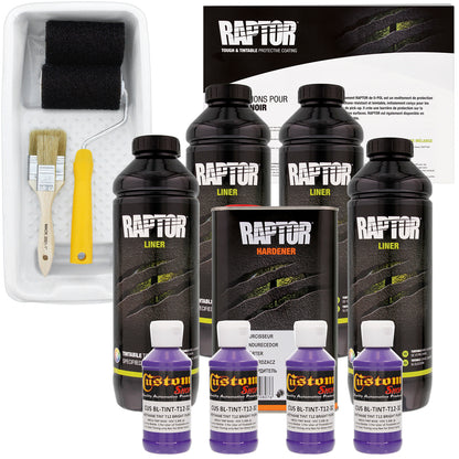 Bright Purple - U-POL Urethane Roll-On Truck Bed Liner Kit with included Roller, Tray & Brush, 4 Quarts