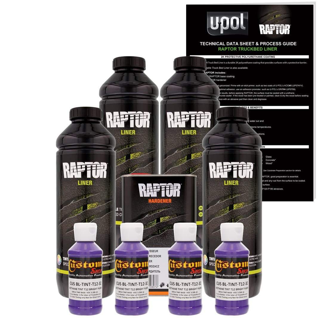 Bright Purple - U-POL Urethane Spray-On Truck Bed Liner & Texture Coating, 4 Quarts