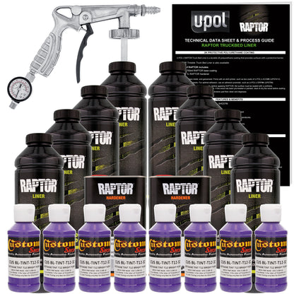 Bright Purple - U-POL Urethane Spray-On Truck Bed Liner Kit with included Spray Gun, 8 Quarts