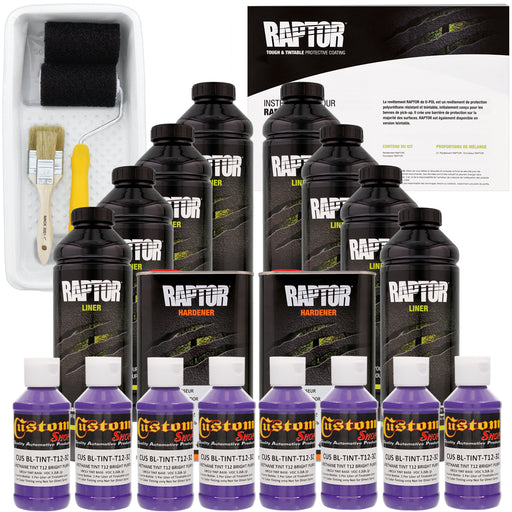 Bright Purple - U-POL Urethane Roll-On Truck Bed Liner Kit with included Roller, Tray & Brush, 8 Quarts