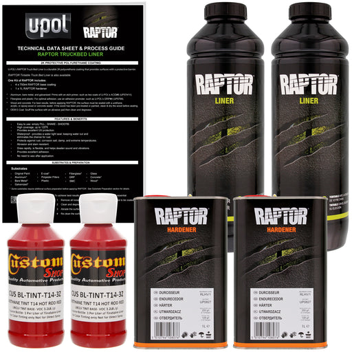 Hot Rod Red - U-POL Urethane Spray-On Truck Bed Liner & Texture Coating, 2 Liters