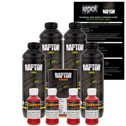 Hot Rod Red - U-POL Urethane Spray-On Truck Bed Liner & Texture Coating, 4 Quarts