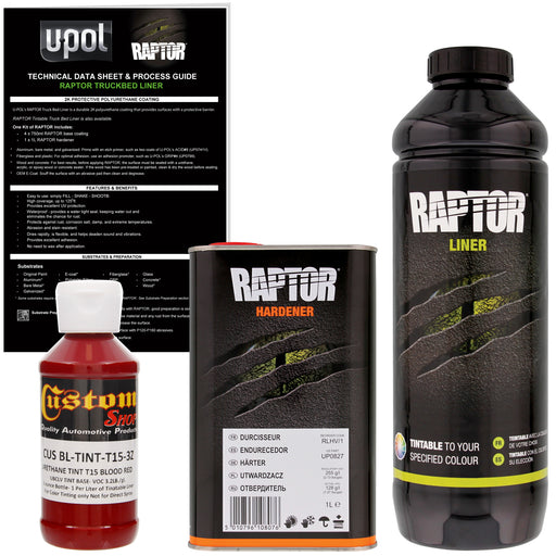 Blood Red - U-POL Urethane Spray-On Truck Bed Liner & Texture Coating, 1 Liter