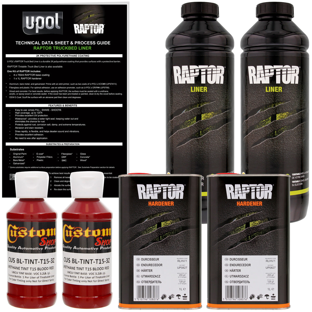 Blood Red - U-POL Urethane Spray-On Truck Bed Liner & Texture Coating, 2 Quarts