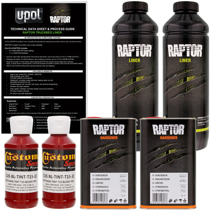 Blood Red - U-POL Urethane Spray-On Truck Bed Liner & Texture Coating, 2 Quarts