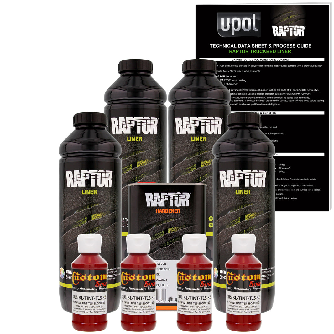 Blood Red - U-POL Urethane Spray-On Truck Bed Liner & Texture Coating, 4 Quarts