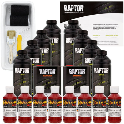 Blood Red - U-POL Urethane Roll-On Truck Bed Liner Kit with included Roller, Tray & Brush, 8 Quarts