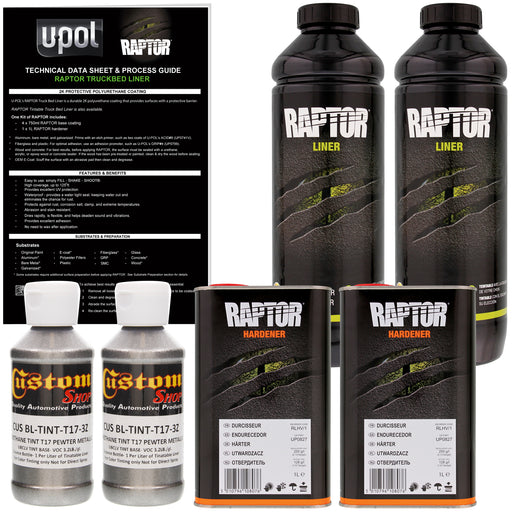 Pewter Metallic - U-POL Urethane Spray-On Truck Bed Liner & Texture Coating, 2 Liters