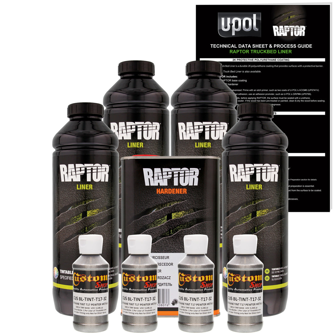 Pewter Metallic - U-POL Urethane Spray-On Truck Bed Liner & Texture Coating, 4 Quarts
