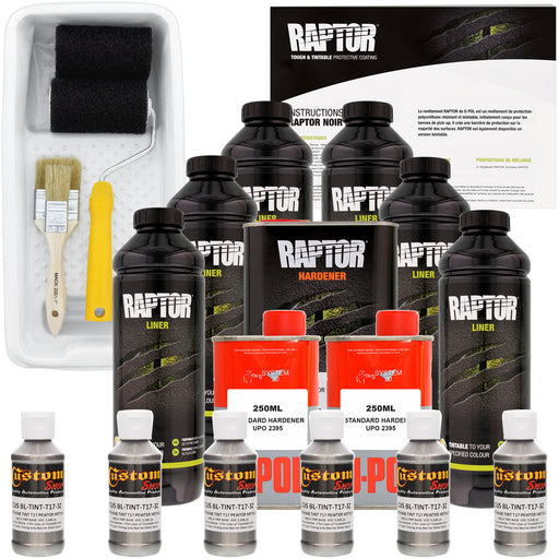Pewter Metallic - U-POL Urethane Roll-On Truck Bed Liner Kit with included Roller, Tray & Brush, 6 Quarts