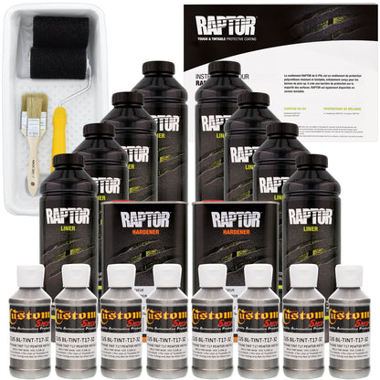 Pewter Metallic - U-POL Urethane Roll-On Truck Bed Liner Kit with included Roller, Tray & Brush, 8 Quarts