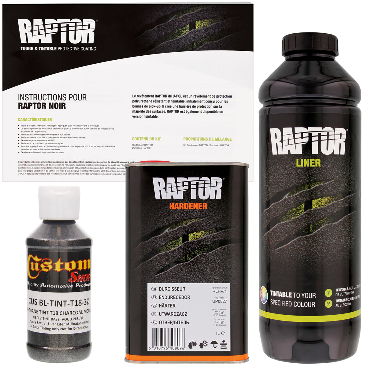 RAPTOR Liner ブラック 711ml RAPTOR Liner Black - Kit (Coating & Hardener)