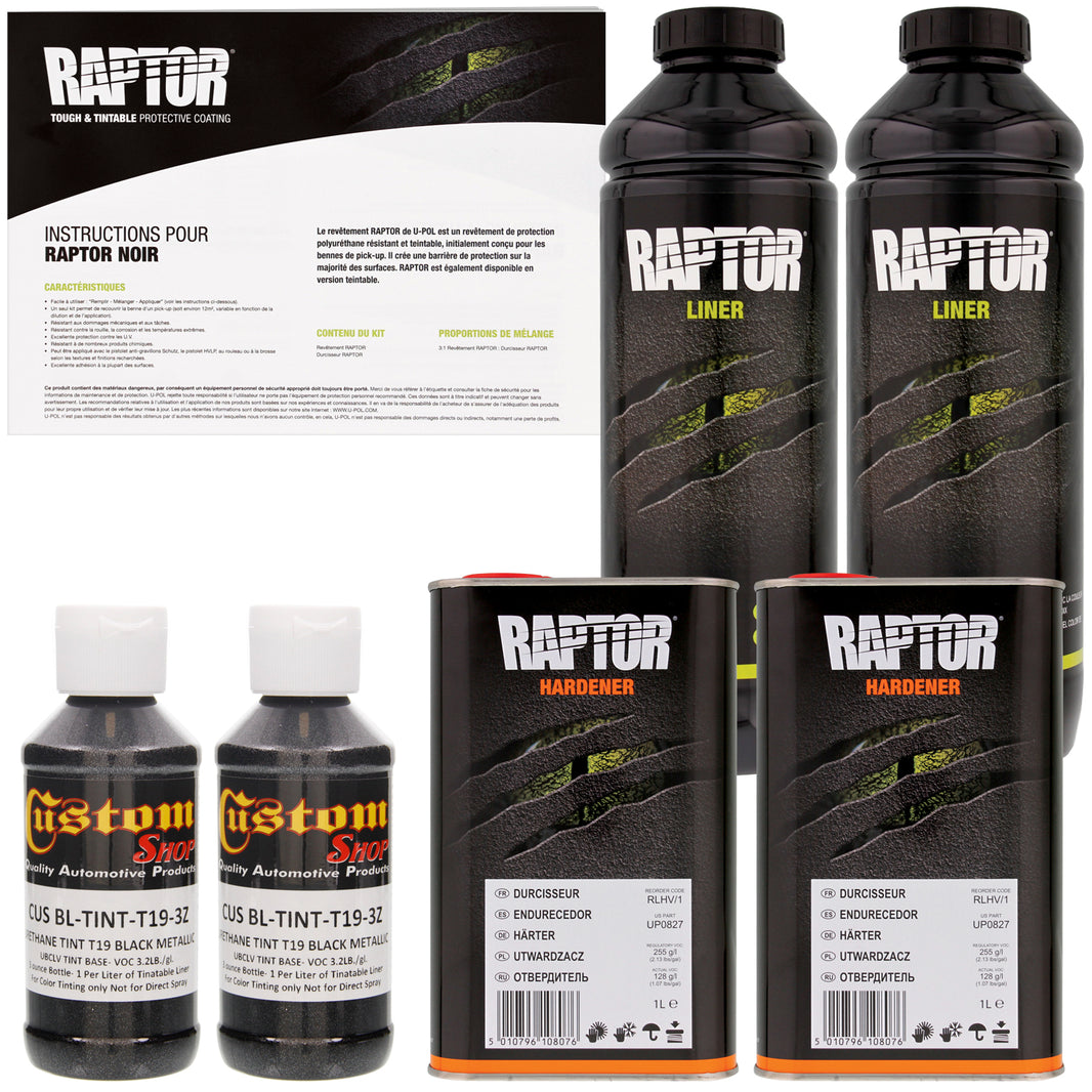 Black Metallic - U-POL Urethane Spray-On Truck Bed Liner & Texture Coating, 2 Quarts