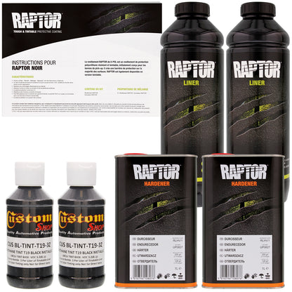 Black Metallic - U-POL Urethane Spray-On Truck Bed Liner & Texture Coating, 2 Quarts