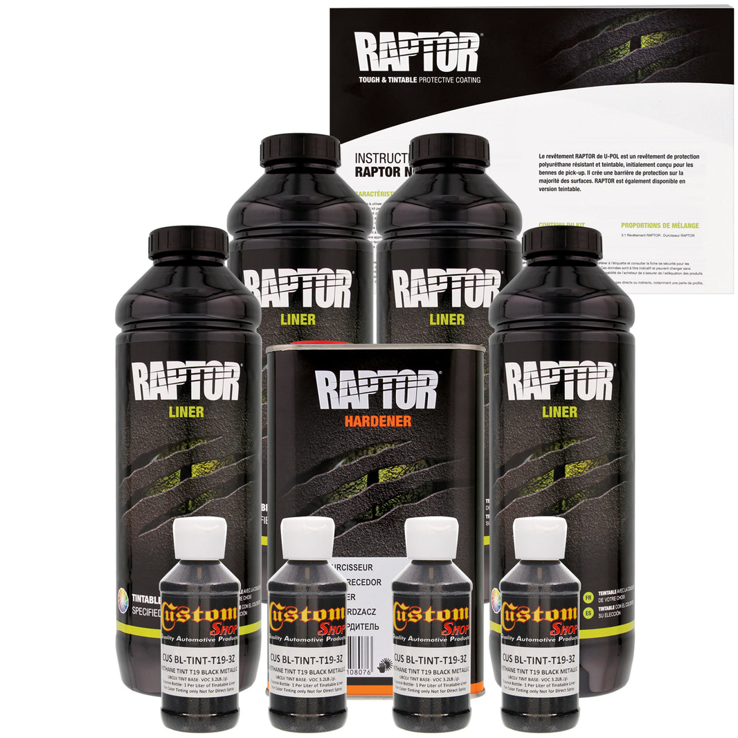 Black Metallic - U-POL Urethane Spray-On Truck Bed Liner & Texture Coating, 4 Quarts